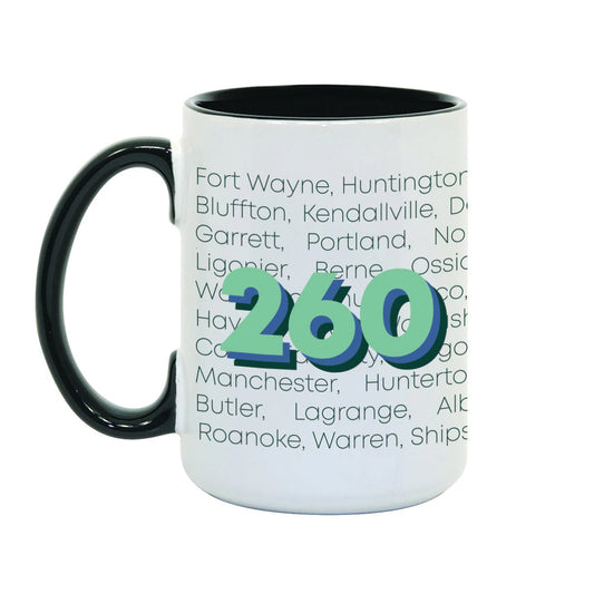 260 Area Code Mug - United State of Indiana