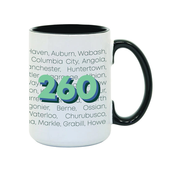 260 Area Code Mug - United State of Indiana