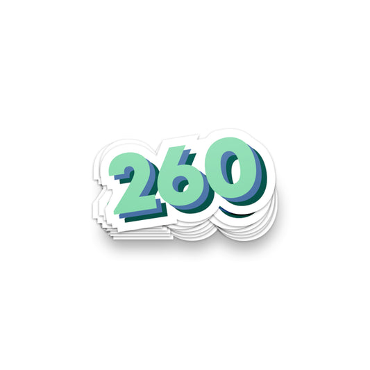 260 Area Code Sticker