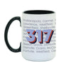 317 Area Code Mug - United State of Indiana