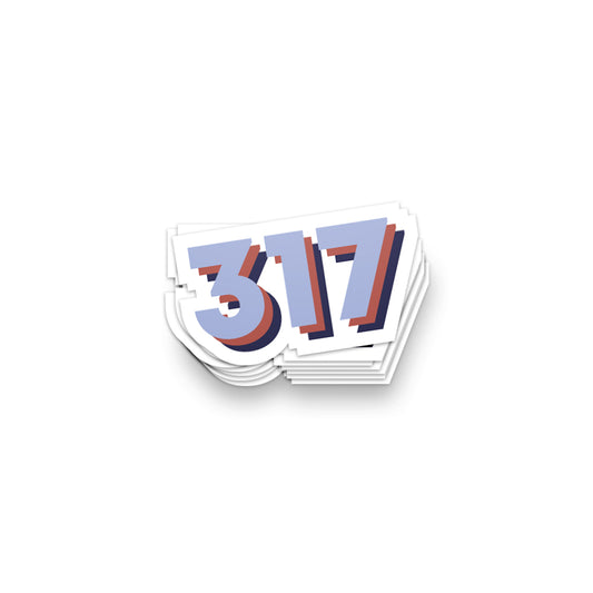 317 Area Code Sticker