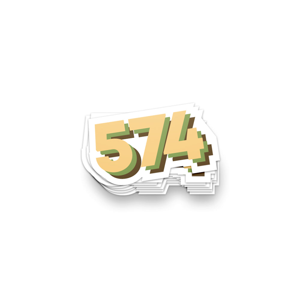 574 Area Code Sticker - United State of Indiana