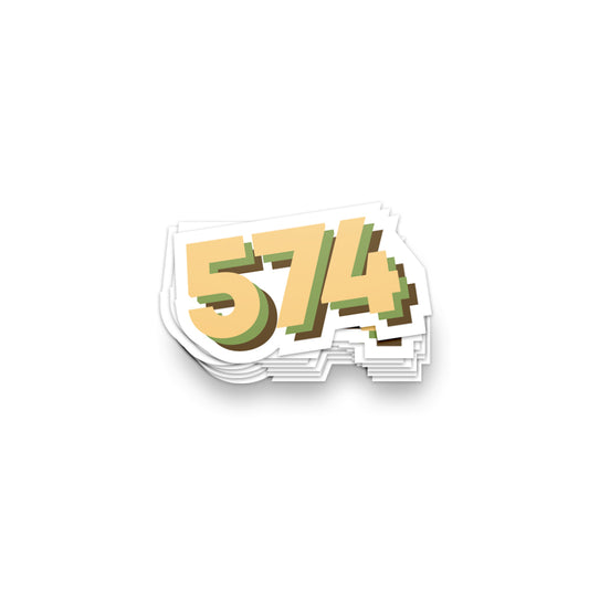 574 Area Code Sticker - United State of Indiana