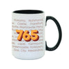 765 Area Code Mug - United State of Indiana