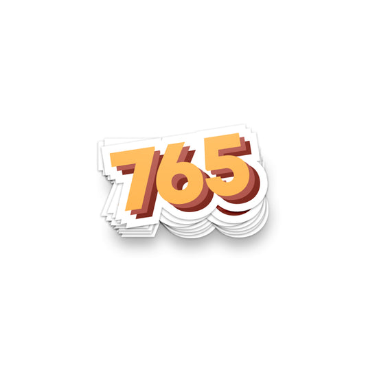 765 Area Code Sticker - United State of Indiana