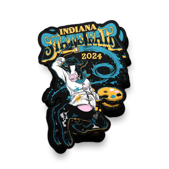 Artist Cow Sticker ***CLEARANCE*** - United State of Indiana
