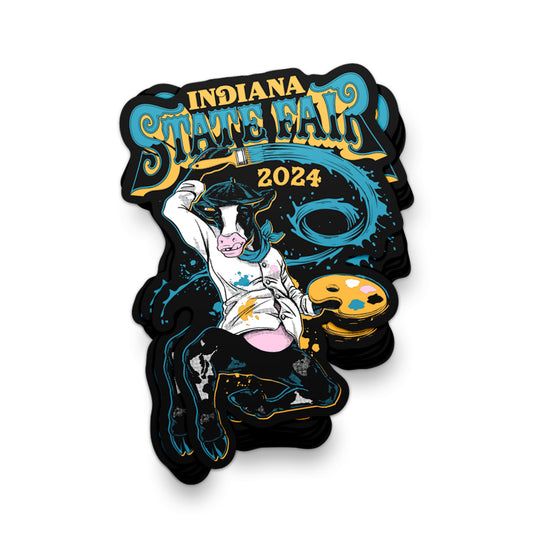 Artist Cow Sticker ***CLEARANCE*** - United State of Indiana