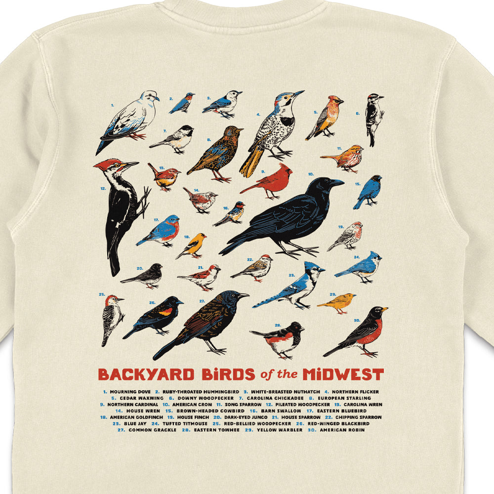 Backyard Birds of the Midwest Crewneck - United State of Indiana