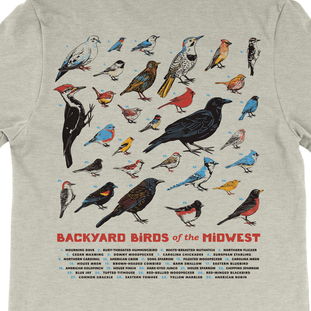 Backyard Birds of the Midwest Tee - United State of Indiana