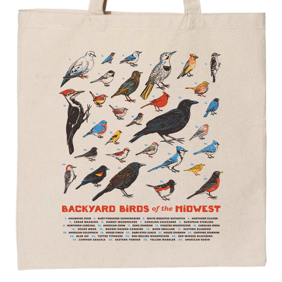 Backyard Birds of the Midwest Tote - United State of Indiana