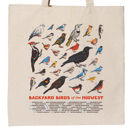 Backyard Birds of the Midwest Tote - United State of Indiana