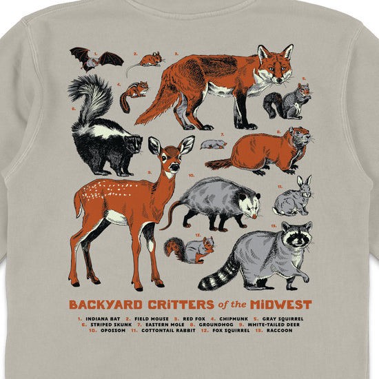 Backyard Critters of the Midwest Crewneck - United State of Indiana