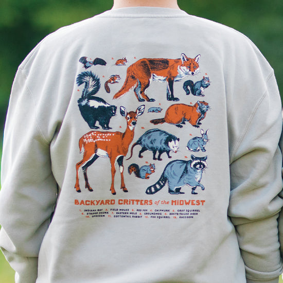 Backyard Critters of the Midwest Crewneck - United State of Indiana