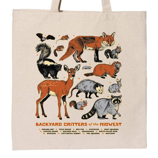 Backyard Critters of the Midwest Tote Bag - United State of Indiana