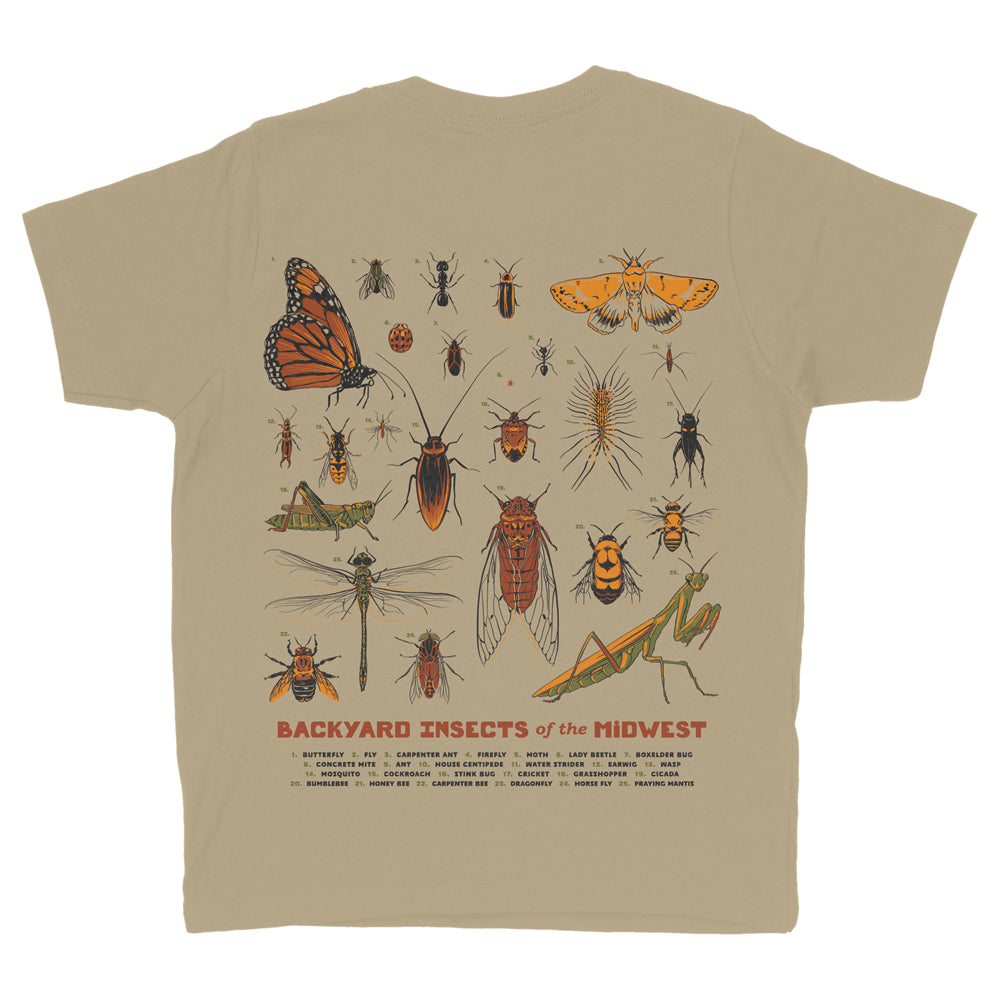 Backyard Insects of the Midwest Youth Tee - United State of Indiana