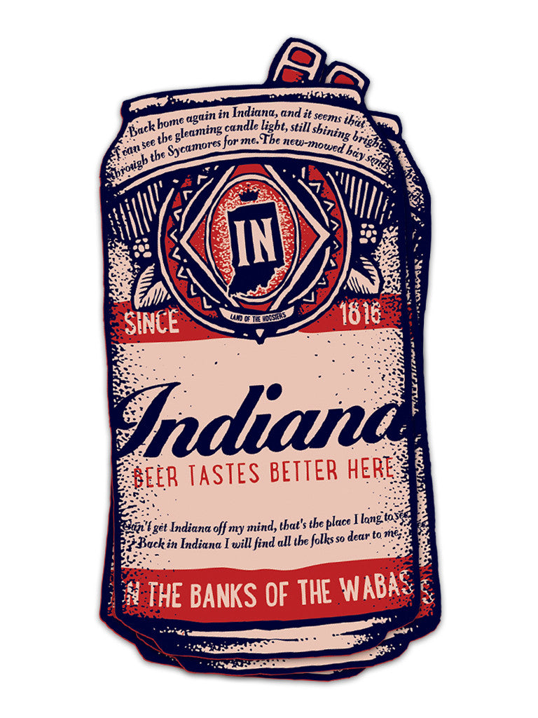 Beer Can Sticker - United State of Indiana