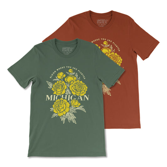Bloom Where You Are Planted Michigan Tee