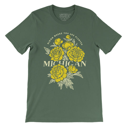 Bloom Where You Are Planted Michigan Tee