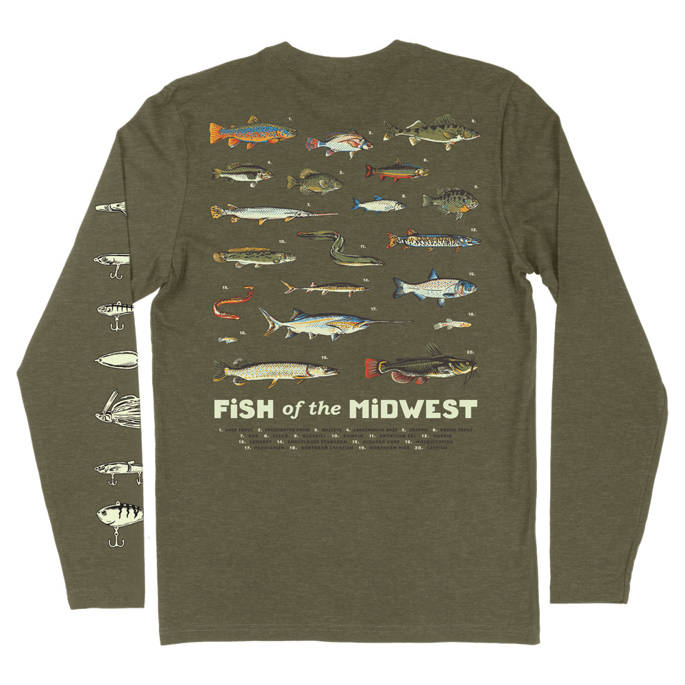 Fish of the Midwest Long Sleeve Tee - United State of Indiana