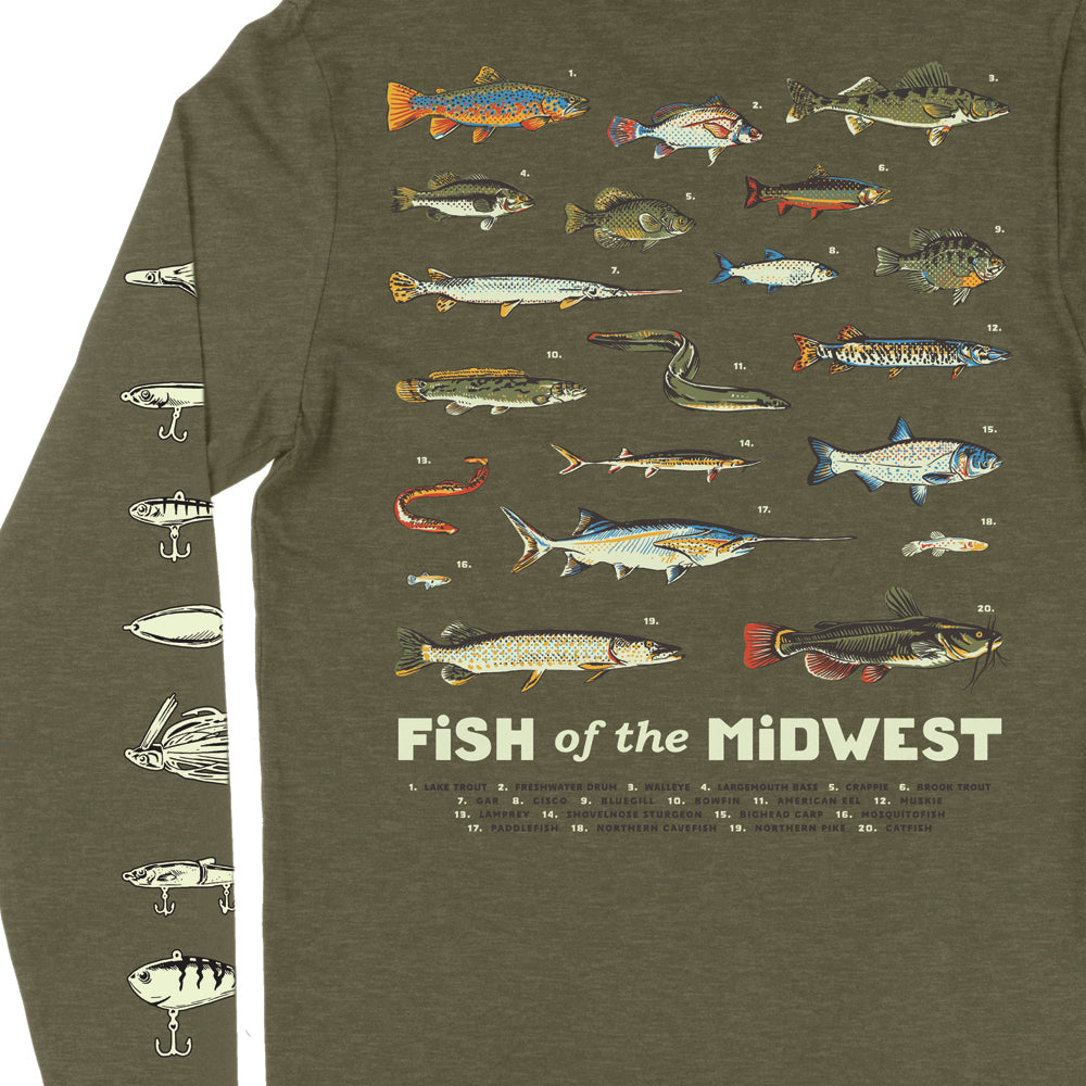 Fish of the Midwest Long Sleeve Tee - United State of Indiana
