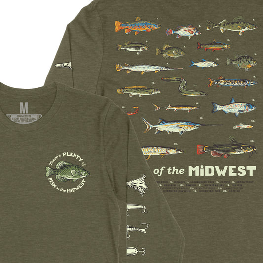 Fish of the Midwest Long Sleeve Tee - United State of Indiana