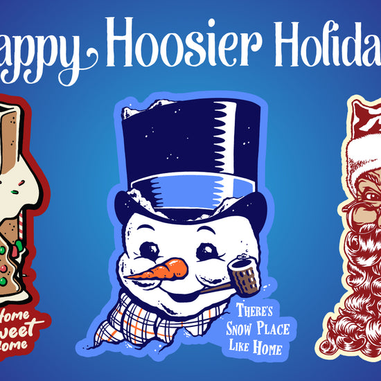 Happy Hoosier Holiday Sticker Set ***CLEARANCE*** - United State of Indiana