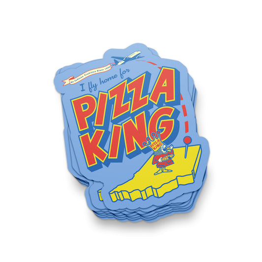 I Fly Home for Pizza King Sticker - United State of Indiana