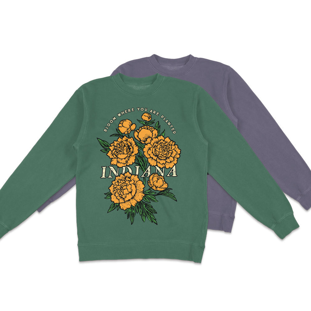 IN Bloom Crewneck Sweatshirt - United State of Indiana