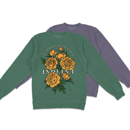 IN Bloom Crewneck Sweatshirt - United State of Indiana