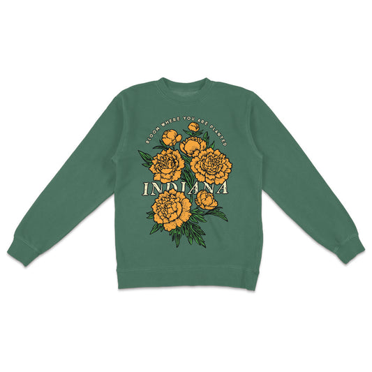 IN Bloom Crewneck Sweatshirt - United State of Indiana