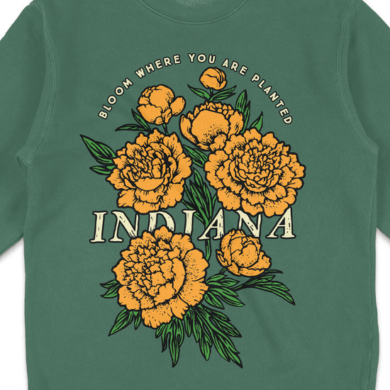 IN Bloom Crewneck Sweatshirt - United State of Indiana