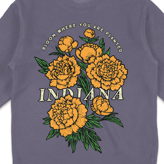 IN Bloom Crewneck Sweatshirt - United State of Indiana