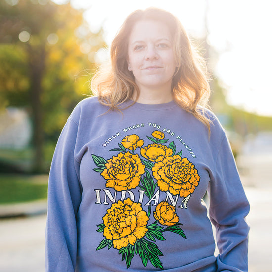 IN Bloom Crewneck Sweatshirt - United State of Indiana