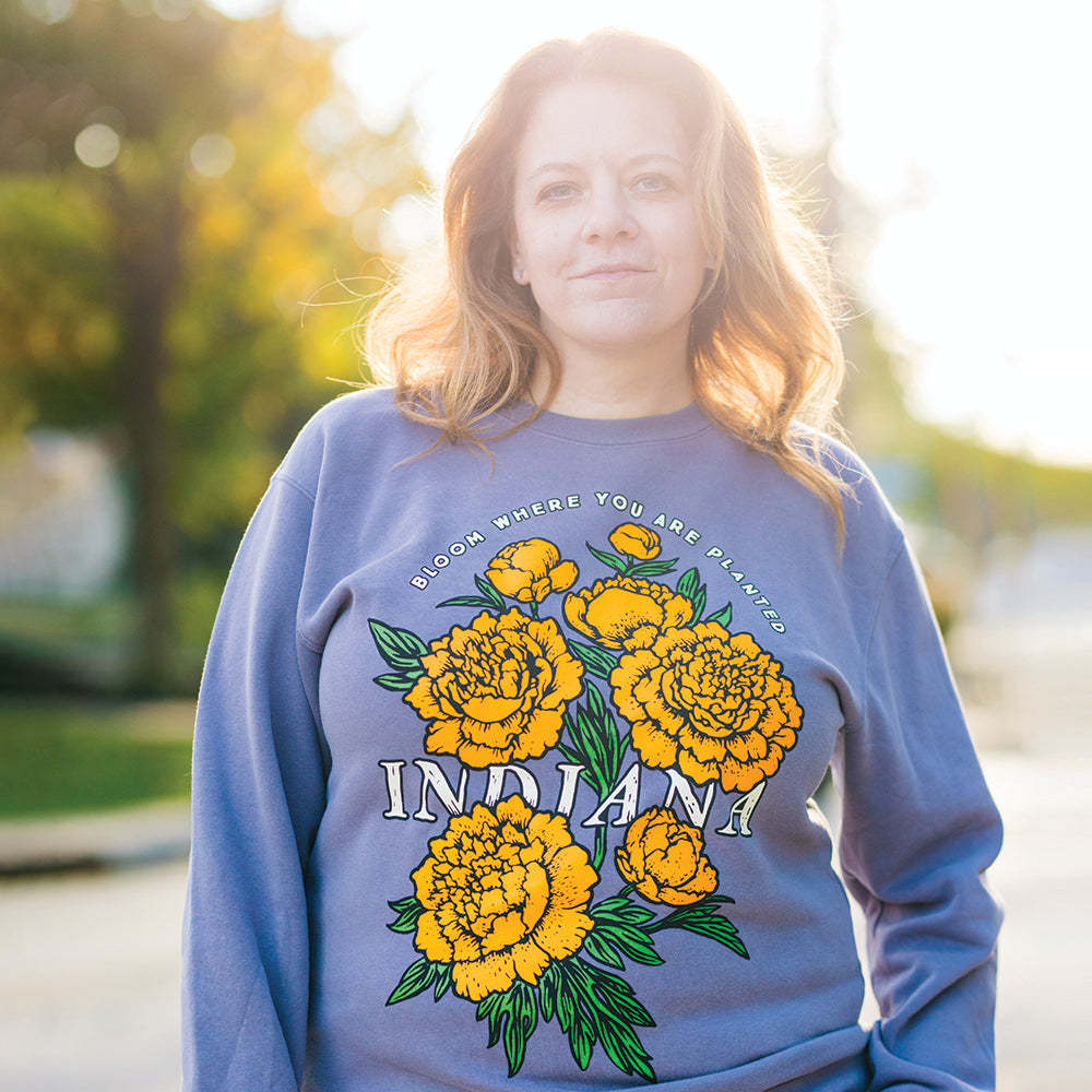 IN Bloom Crewneck Sweatshirt - United State of Indiana