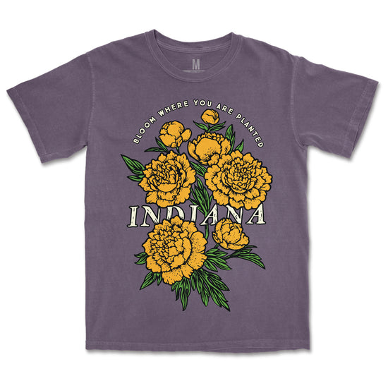 IN Bloom Heavyweight Tee - United State of Indiana