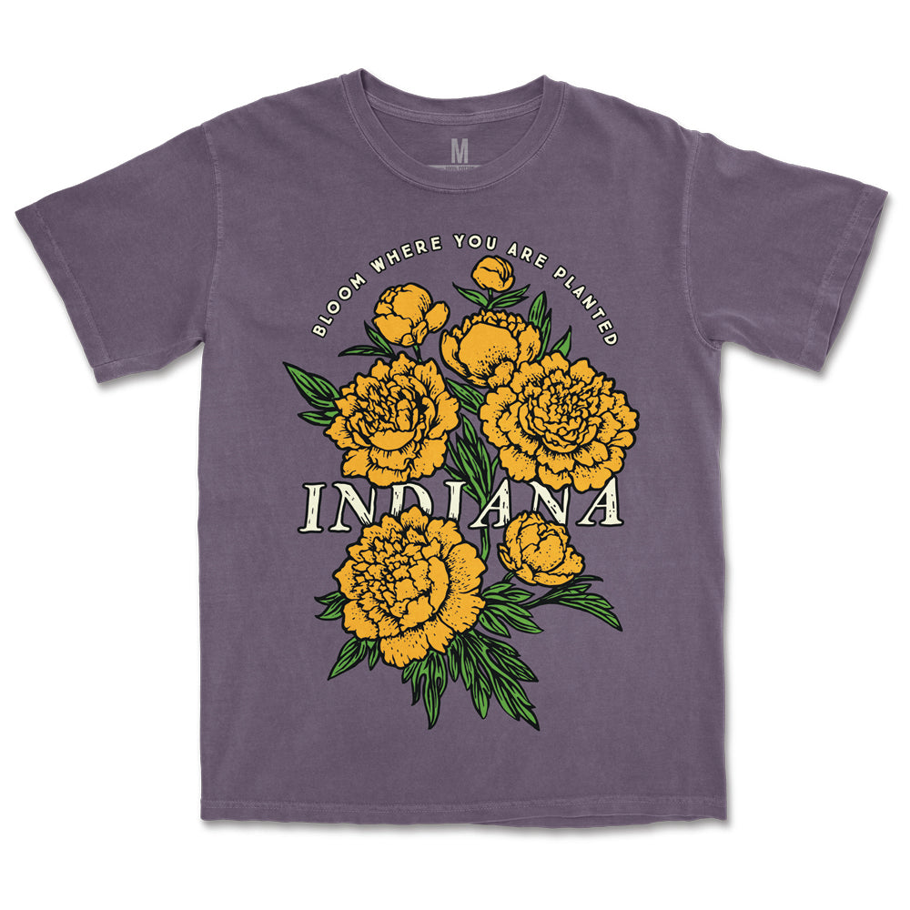 IN Bloom Heavyweight Tee - United State of Indiana