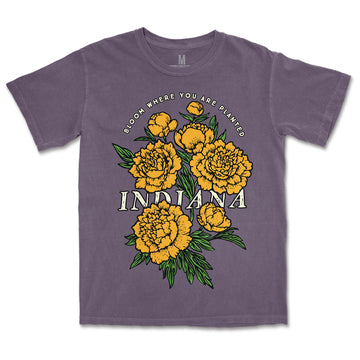 IN Bloom Heavyweight Tee - United State of Indiana