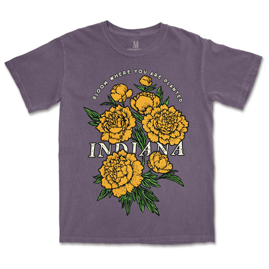 IN Bloom Heavyweight Tee - United State of Indiana