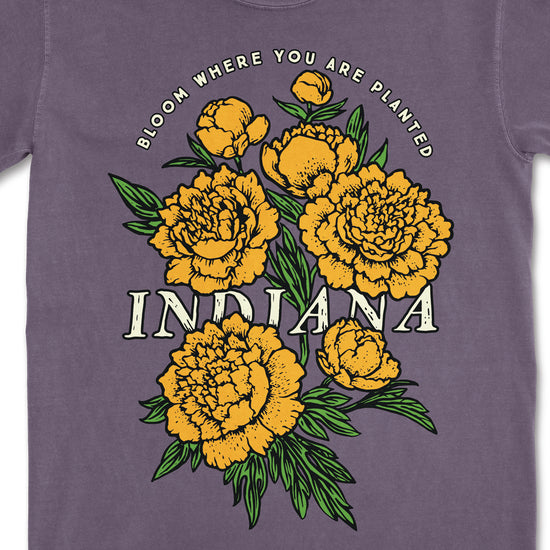 IN Bloom Heavyweight Tee - United State of Indiana