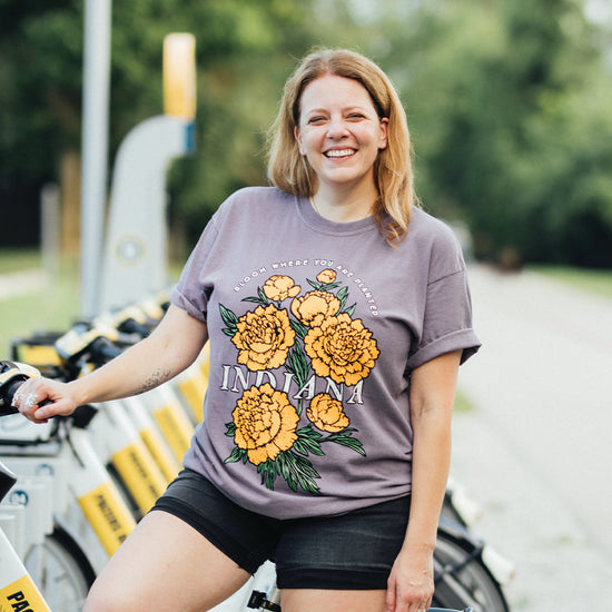 IN Bloom Heavyweight Tee - United State of Indiana