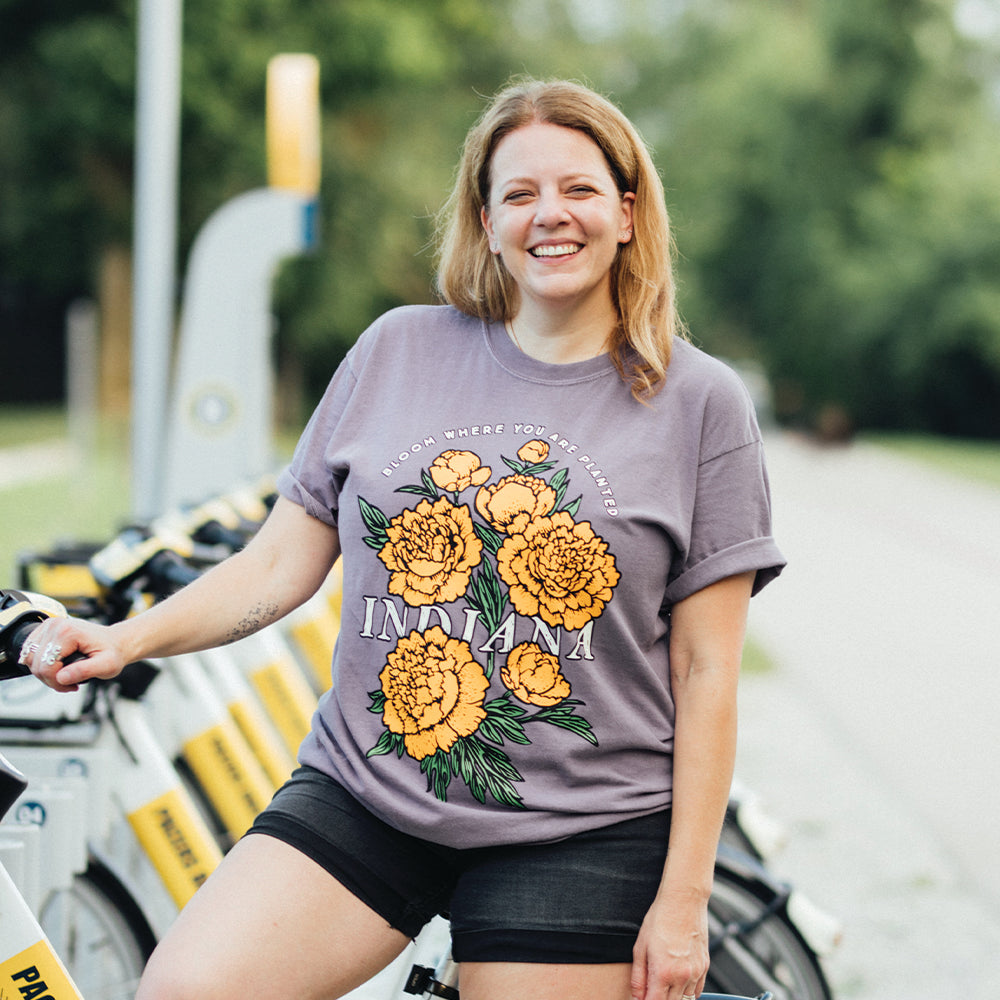 IN Bloom Heavyweight Tee - United State of Indiana