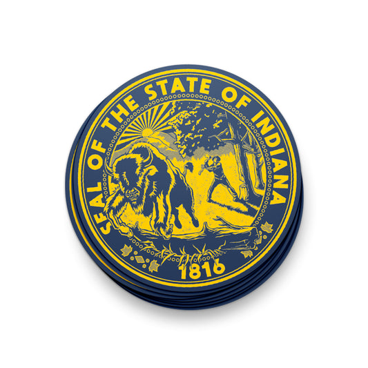 Indiana State Seal Sticker - United State of Indiana