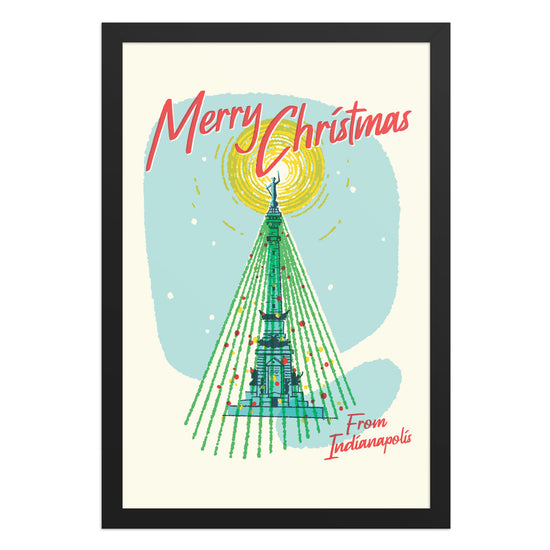 Indianapolis Monument Circle Christmas Poster - United State of Indiana