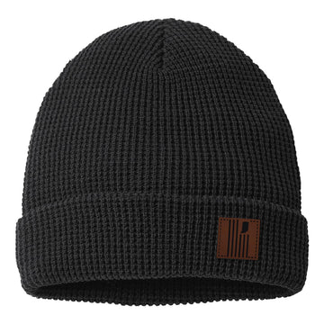 Leather USI Flag Waffle Beanie - United State of Indiana