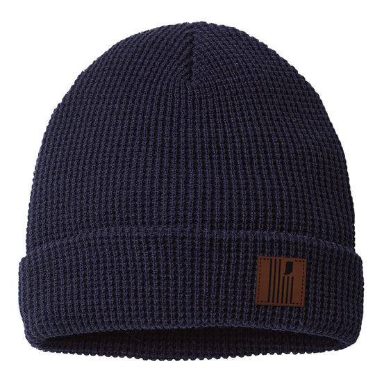 Leather USI Flag Waffle Beanie - United State of Indiana