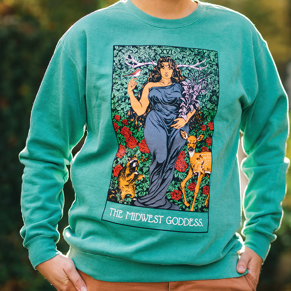 Midwest Goddess Crewneck Sweatshirt - United State of Indiana