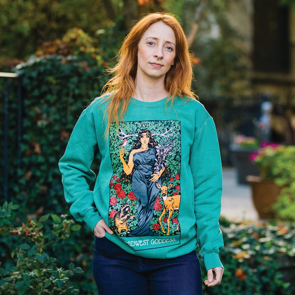Midwest Goddess Crewneck Sweatshirt - United State of Indiana
