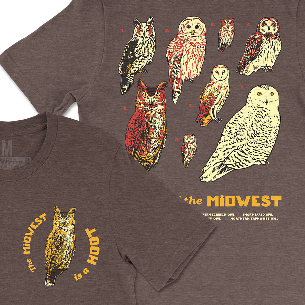 Owls of the Midwest Tee - United State of Indiana