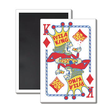 Pizza King Playing Card Magnet