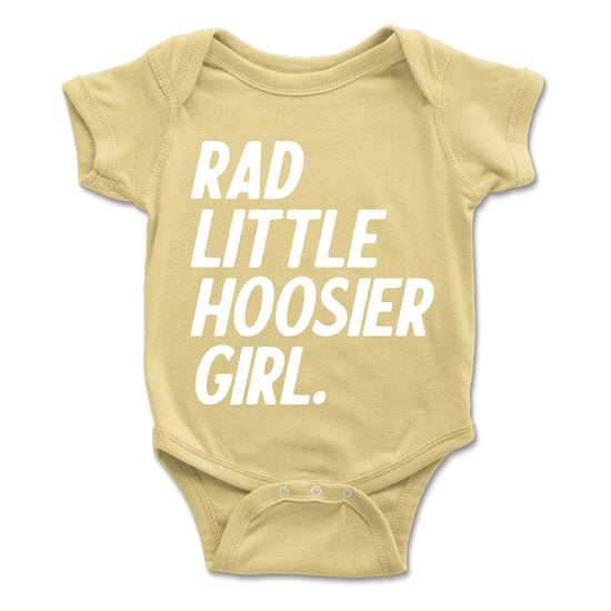 Rad Little Hoosier Girl Onesie - United State of Indiana